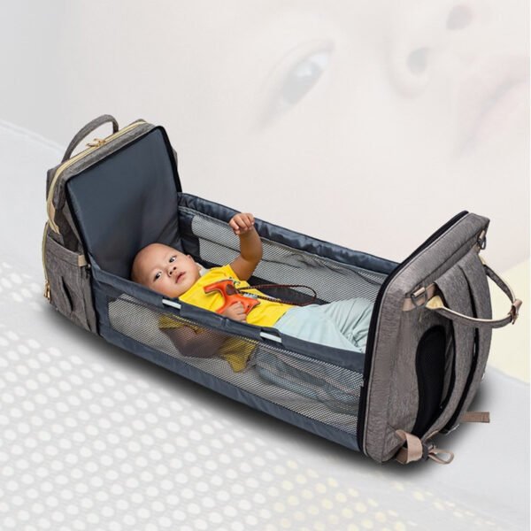 USB Charging Mommy Bed Backpack – Large Capacity Multi-function Mom Bag