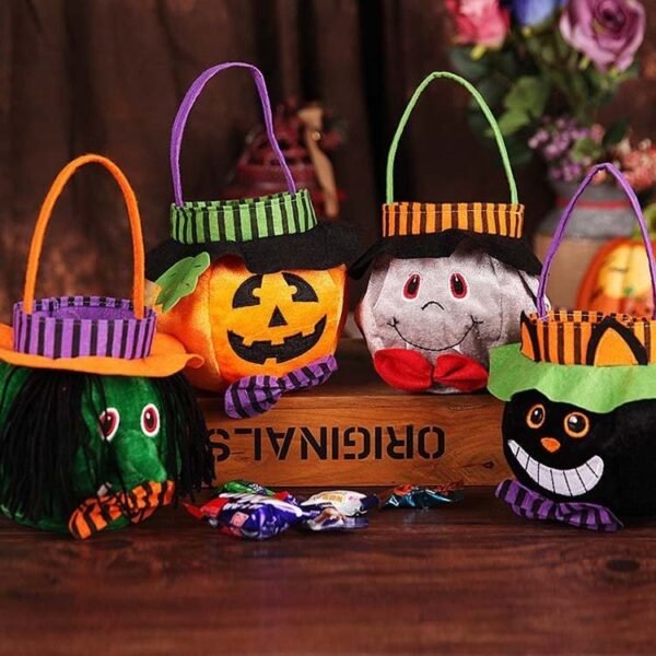 Cute Halloween Candy Bag – Pumpkin Pattern Handbag for Kids