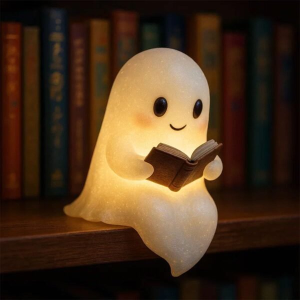 Cute LED Ghost Night Light Children's Nightlight Gift Bedside Sleep Lamp Halloween Decorations Lovely Ghost Lamp Warm Light - Image 6